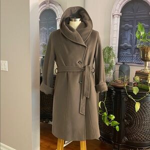 Cinzia  Rocca brown hooded coat ladies size 12